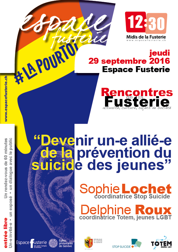 Midi de la Fusterie: "Devenir un-e allié-e de la prévention du suicide chez les jeunes"