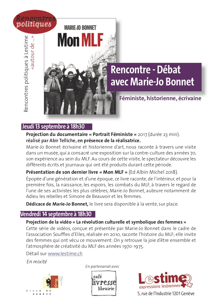 Rencontre-débat avec Marie-Jo Bonnet